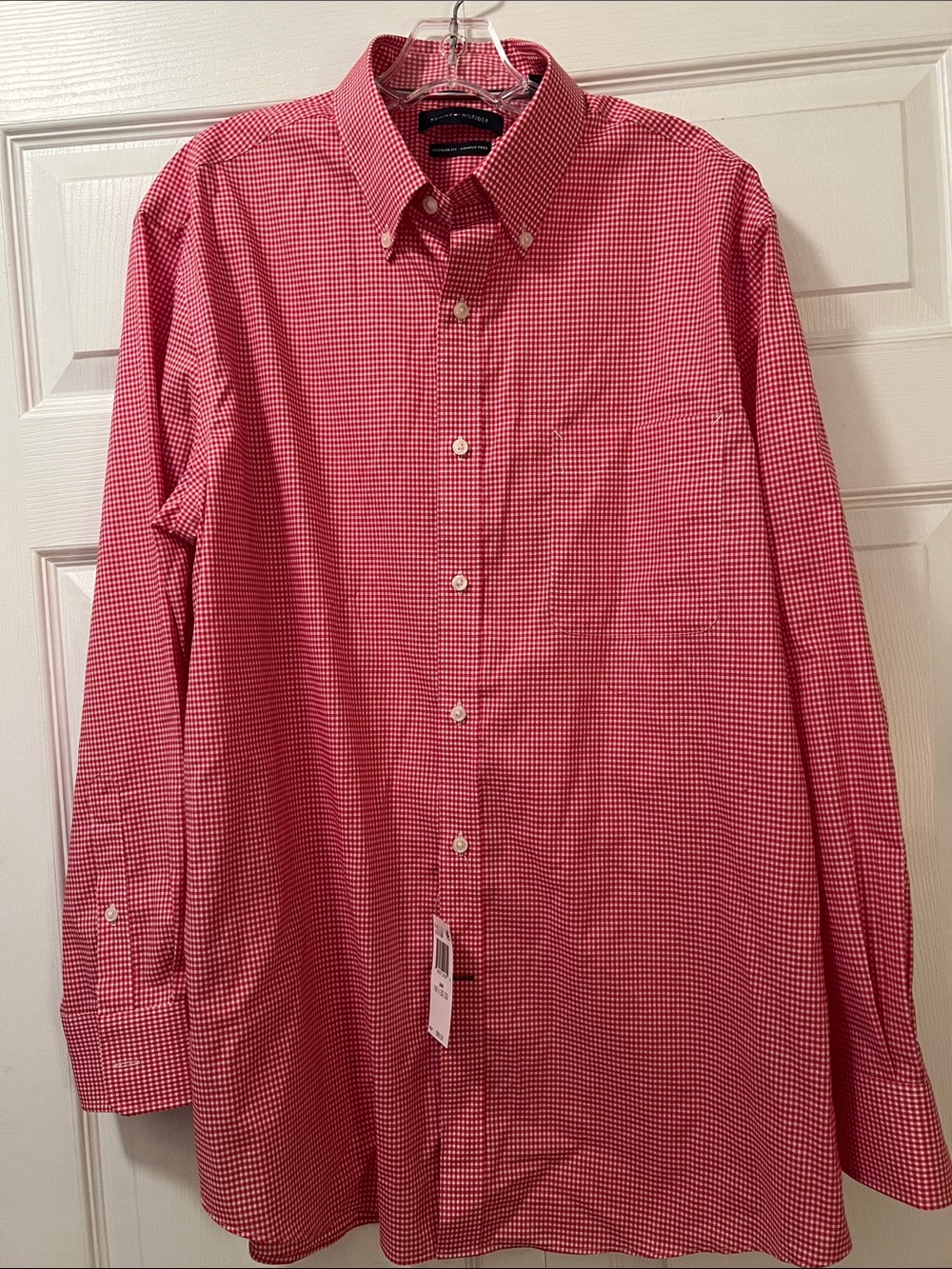 NWT Tommy Hilfiger Men's Red Gingham Button-Down Shirt